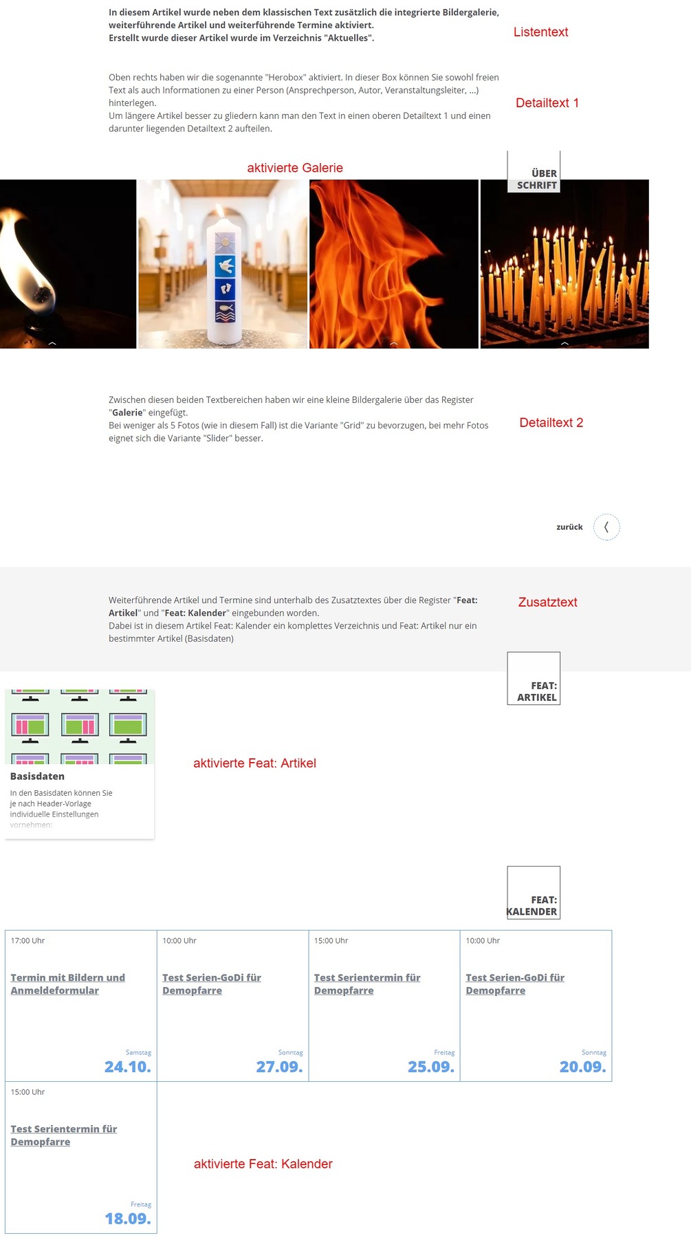 Screenshot Artikel Gliederung