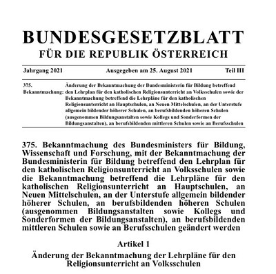 BGBl. II Nr. 375/2021 / RIS/bearb. RA Lehrplan Sekundarstufe 1